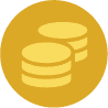 Coins icon, yellow