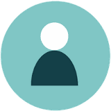 Single person icon, blue