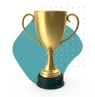 Collage of a gold trophy, representing a clear winner